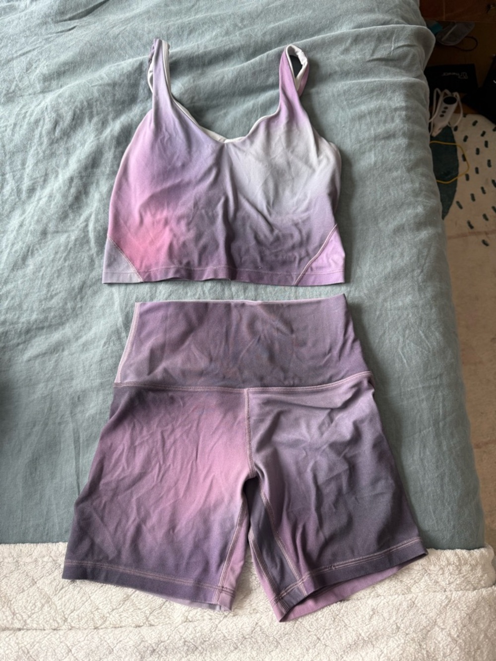 Women’s lululemon Ombre Purple align Crop Tank & High-Waist Shorts Set